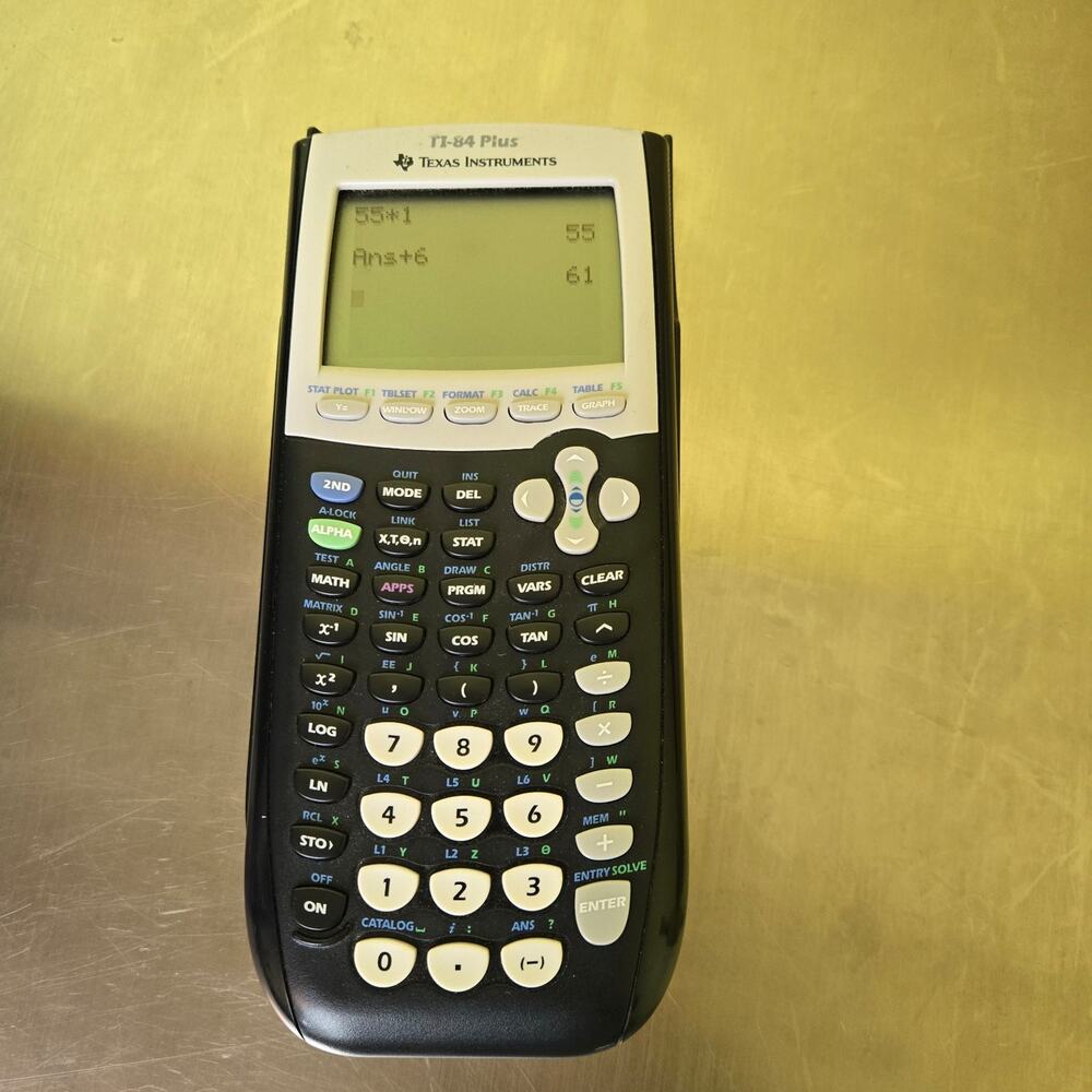 TI-84 Plus calculator by Texas‎ Instruments. No battery cover